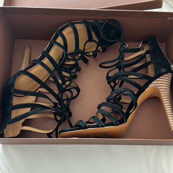 Coach Salvadora Black Suede Lace up Sandal - SIZE 8.5 - Picture 3 of 12